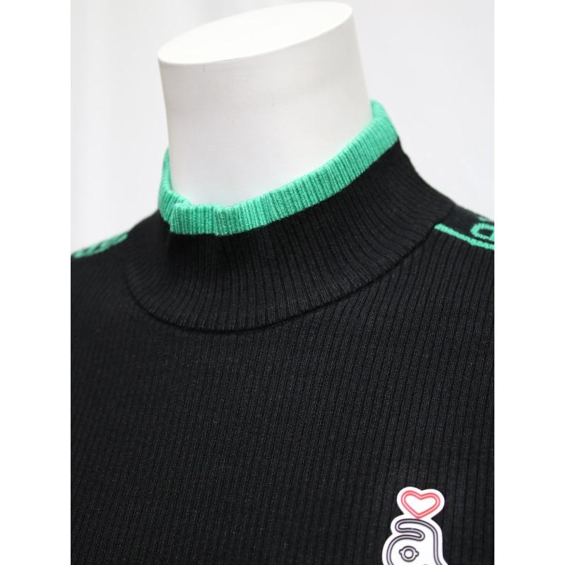 アルチビオ　長袖ニット archivio アルチビオ 長袖ニットセーター グレー×黒 ウール100