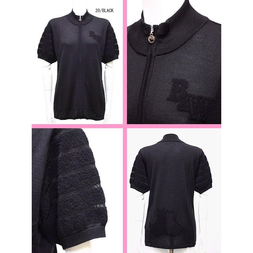 【60％OFF！セール】ブラック＆ホワイト / ブラック アンド ホワイト 秋冬モデル！半袖ジップセーター (レディース）の画像