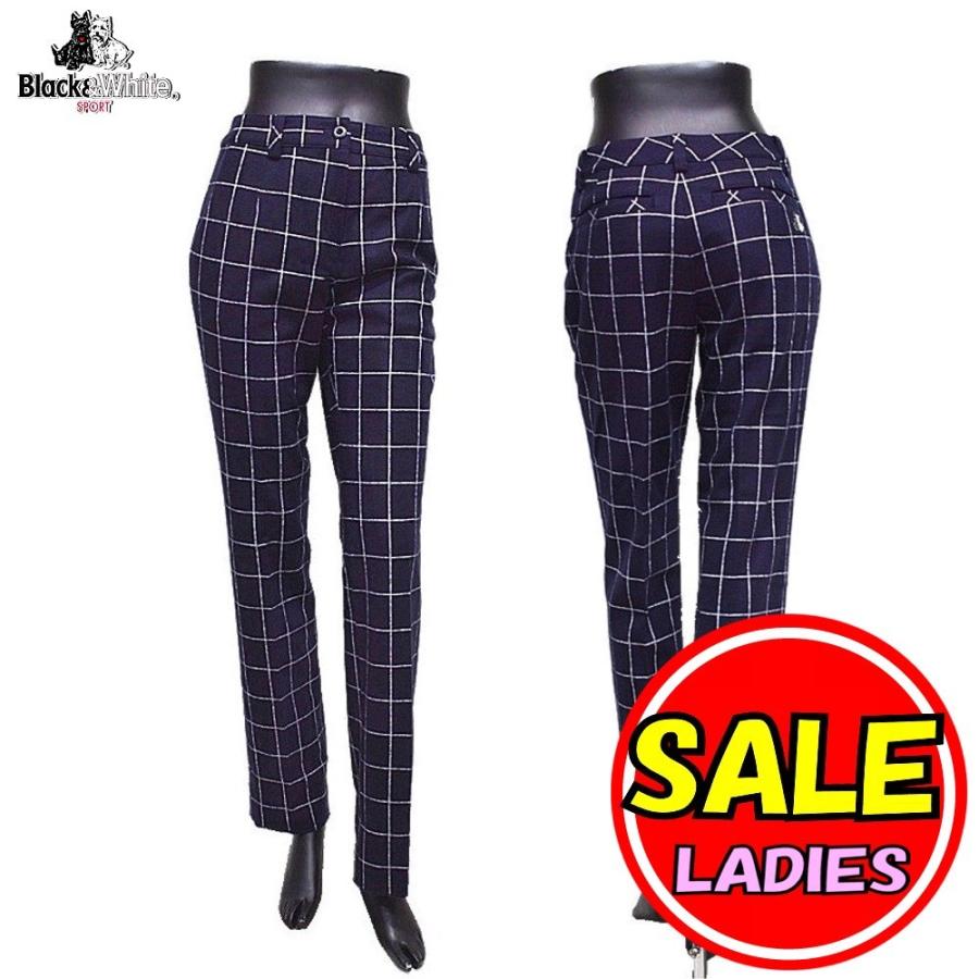 【50％OFF！セール】ブラック＆ホワイト/ブラック アンド ホワイト/秋冬モデル!ストレッチパンツ/チェック柄/裏地付き（レディース）