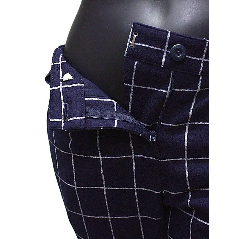 【50％OFF！セール】ブラック＆ホワイト/ブラック アンド ホワイト/秋冬モデル!ストレッチパンツ/チェック柄/裏地付き（レディース）の画像