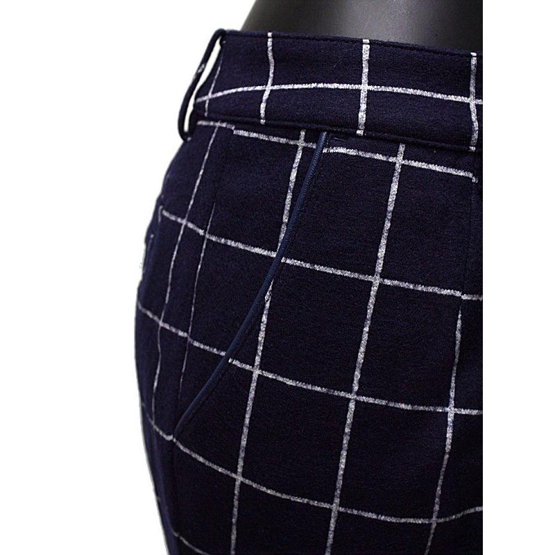 【50％OFF！セール】ブラック＆ホワイト/ブラック アンド ホワイト/秋冬モデル!ストレッチパンツ/チェック柄/裏地付き（レディース）の画像
