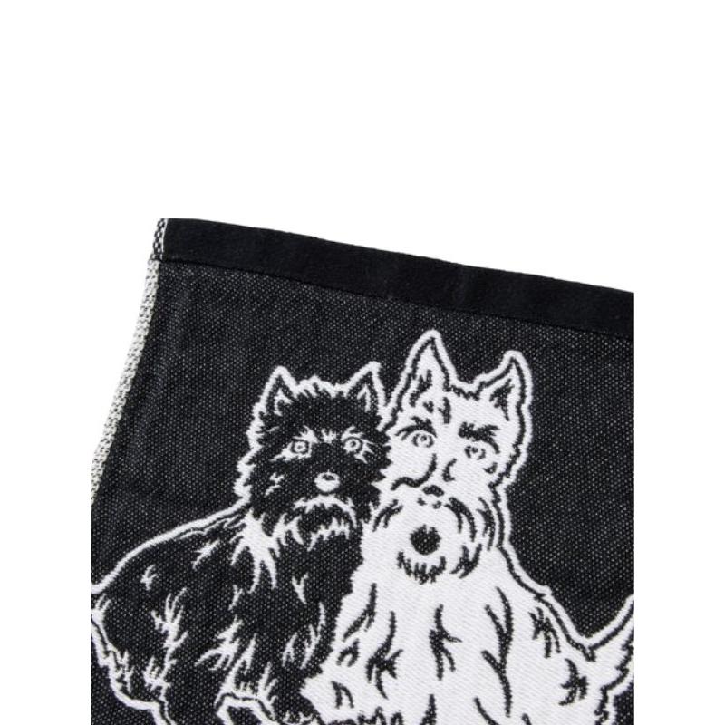 【極美品/日本製】Black & White ゴルフ ブルゾン M テリア刺繍 ブラック＆ホワイト / ブラック アンド ホワイト/ 秋冬モデル ビビッグ