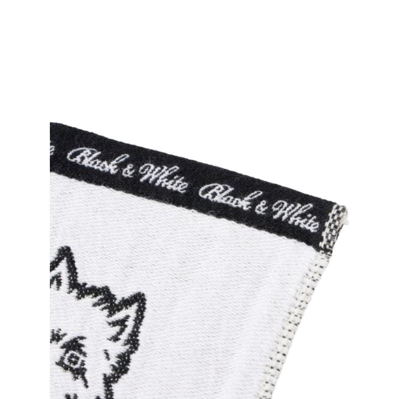 【極美品/日本製】Black & White ゴルフ ブルゾン M テリア刺繍 ブラック＆ホワイト / ブラック アンド ホワイト/ 秋冬モデル ビビッグ