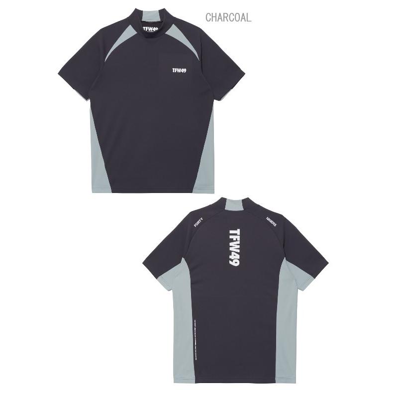 2025新作 TFW49 モックネック Tシャツ チャコール M ゴルフ TFW49