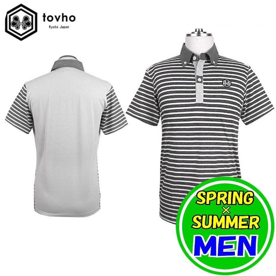 トヴホ / tovho　ボーダーカッティングポロ（メンズ）春夏モデル！　ゴルフウェア　トブホ メンズウェア