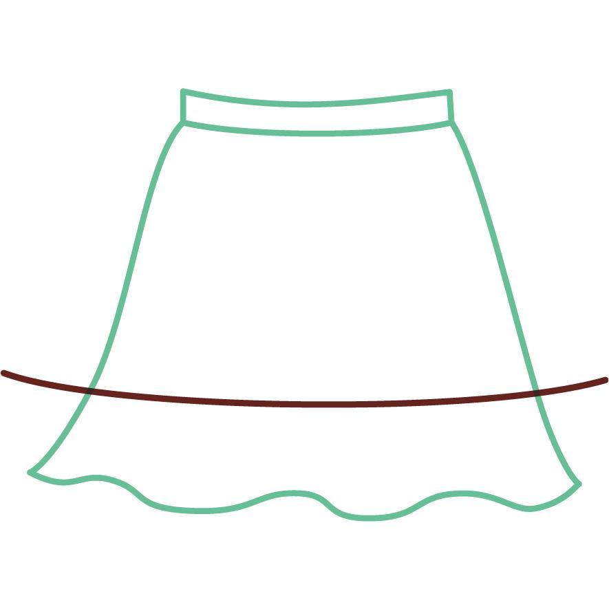 スカートのお直し 丈詰めフレアスカート |  | 02