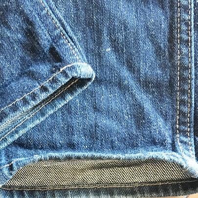 ジーンズ・カジュアルパンツの裾上げ 三つ折りステッチ |  | 03