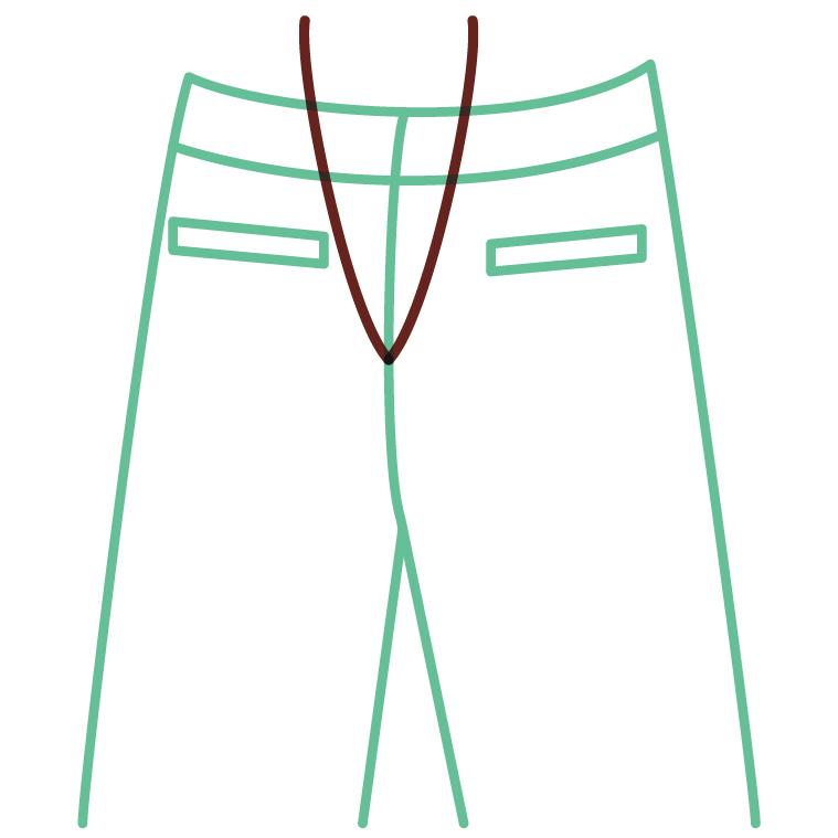 ズボンのウェスト詰め・出し ウェスト後中心 |  | 02