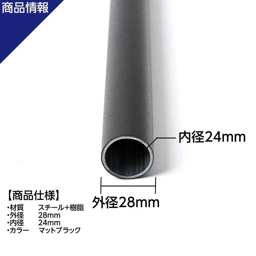 【3月19日より切替】NTY パイプ ブラック NTY-900-BL Φ28 直径 28mm 長さ 900mm（イレクターパイプのH-900 S BLと互換性あり）組立てパイプ DIY 棚 ラック｜stainless-store｜03