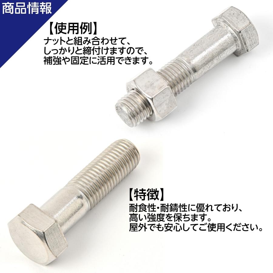 SUS304　六角ボルト　M22×130（32本セット） HXNH-SUS-M22-90 | 六角ボルト ステンレス 表面処理なし 半ねじ