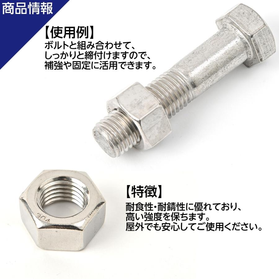 六角ナット M20 4個 1種 並目 厚み:16mm 二面幅:30mm SUS304 