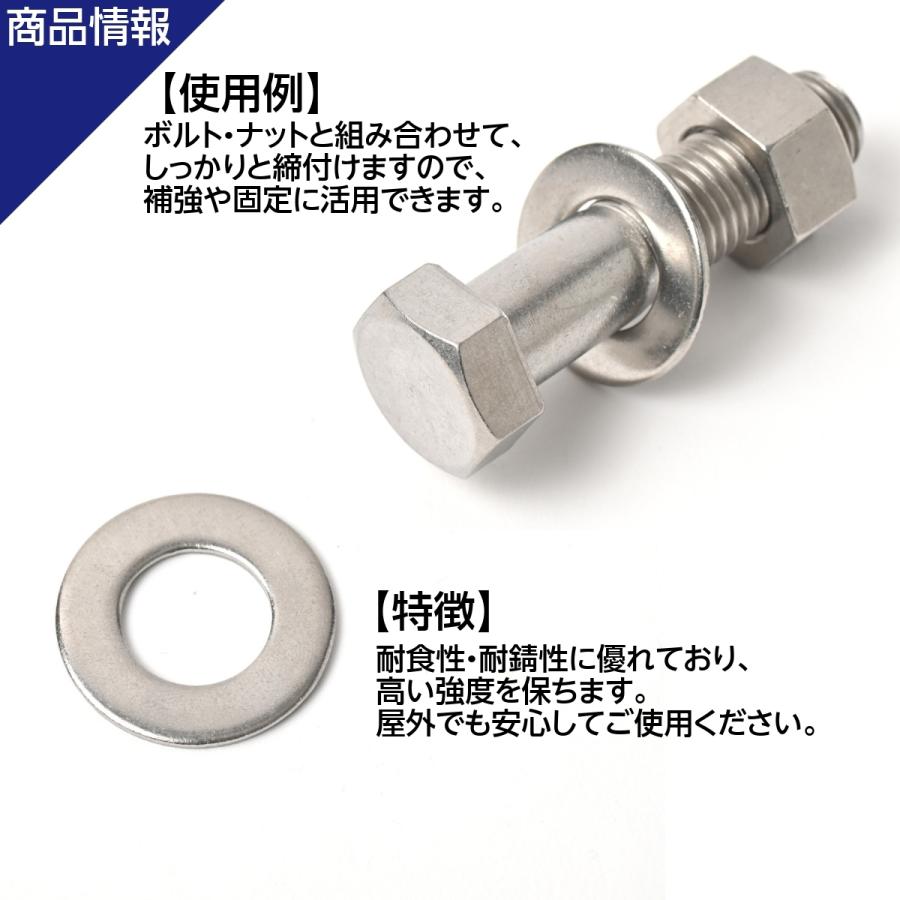ワッシャー M16 4枚 外径 32mm 内径 17mm 厚み 2.0mm 平座金 SUS304 