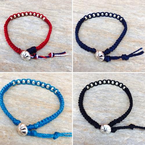 ブレスレット メンズ シルバー ミサンガ メンズブレスレット コンチョ