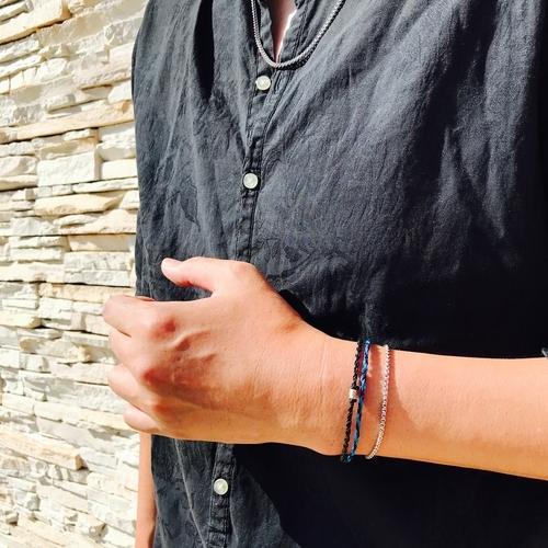 カレンシルバー ブレスレット メンズ シルバー925 ミサンガ つけっ