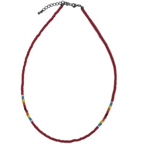 ネックレス メンズ ビーズネックレス シンプル 2way レディースネックレス アンクレット ペア メンズアクセサリー カラフル レッド ブラック St18n400 シルバーアクセサリーstairs 通販 Yahoo ショッピング