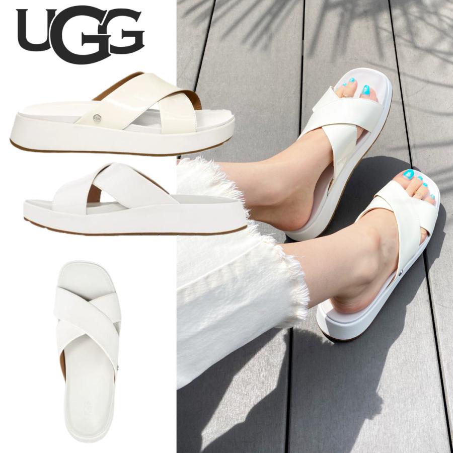 アグ サンダル レディース エミリー シューズ クロスベルト ホワイト ロゴ フラットサンダル Ugg Womens Emily Sty1 通販 Yahoo ショッピング