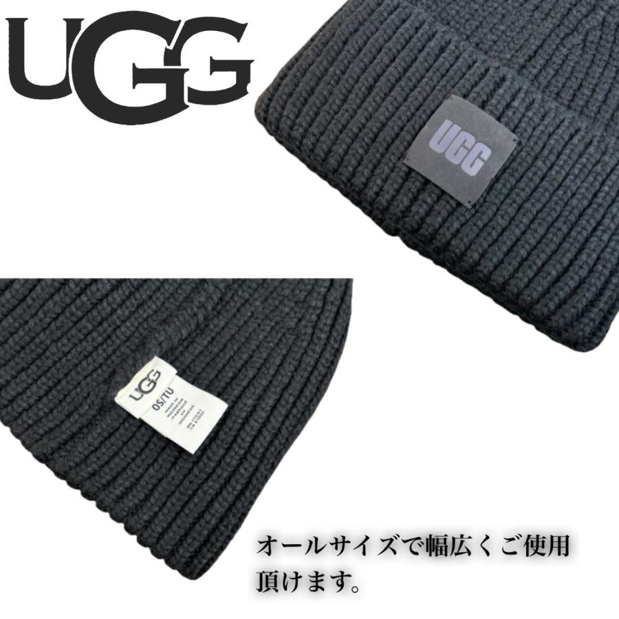 UGG（アグ） ビーニー ニット帽 帽子 ロゴ チャンキー リブ ビーニー