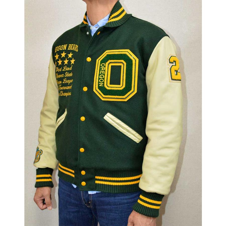 DeLONG スタジャン Mサイズ 青オレンジ DeLong 23OREGON オレゴン