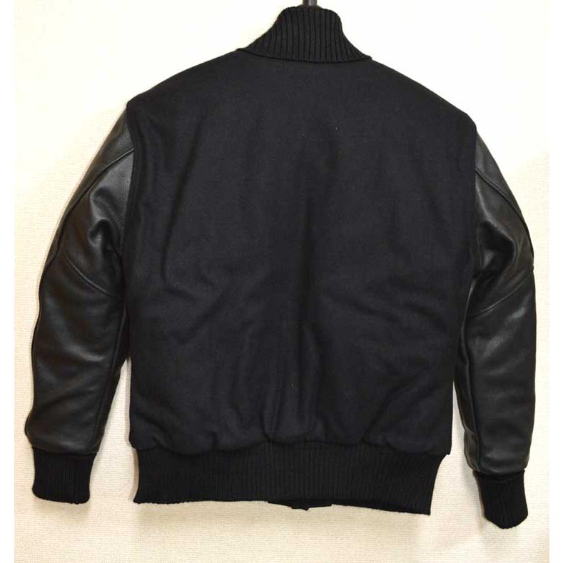 【出品者限界につき大幅値下げ中】Delong スタジャン DeLong デロング オールブラック 無地 スタジャン DeLONG