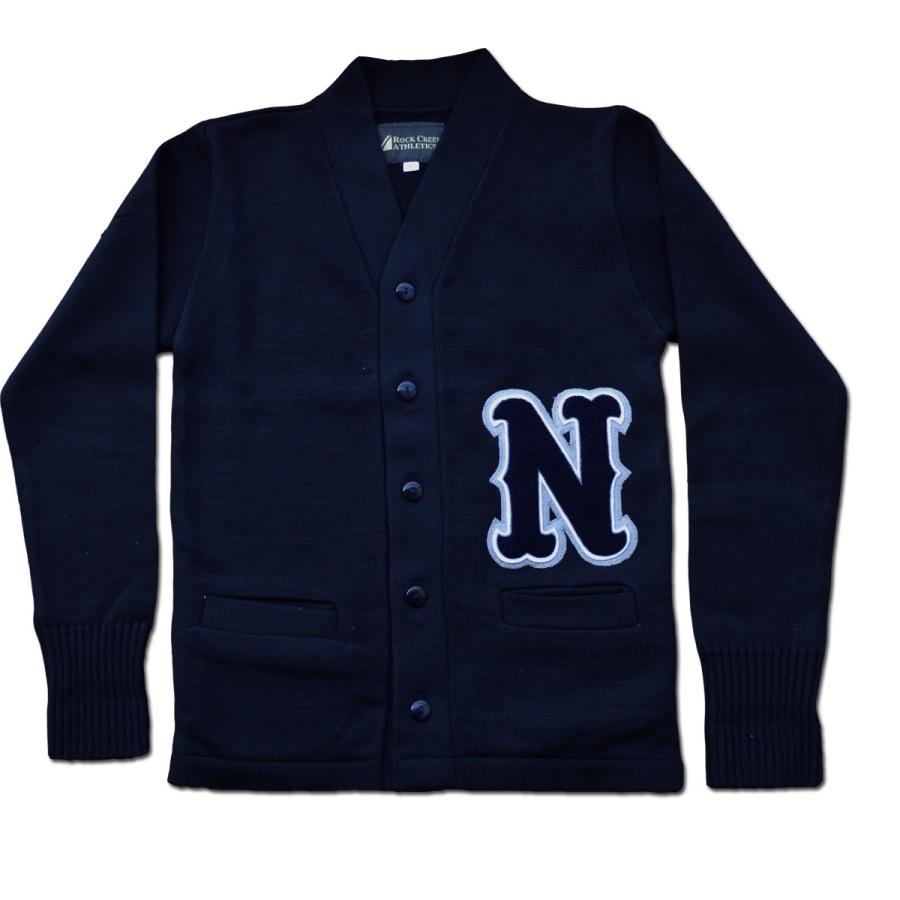 レタードカーディガン　紺　LETTERED CARDIGAN NAVY｜stajum-com