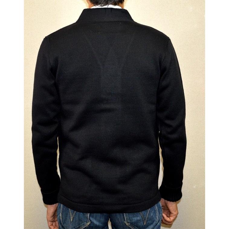 レタードカーディガン　紺　LETTERED CARDIGAN NAVY｜stajum-com｜04