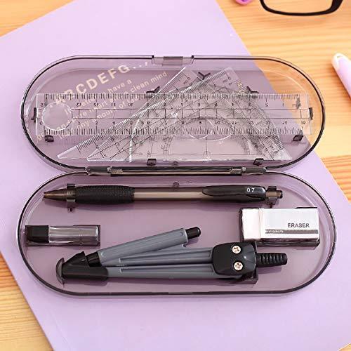 コンパス 算数セット 直定規 三角定規 半円分度器 製図 作図ツール 幾何学 中学生 小学生 教師 文房具 学用品 クリアケース付 8点セット S Takebaster 通販 Yahoo ショッピング