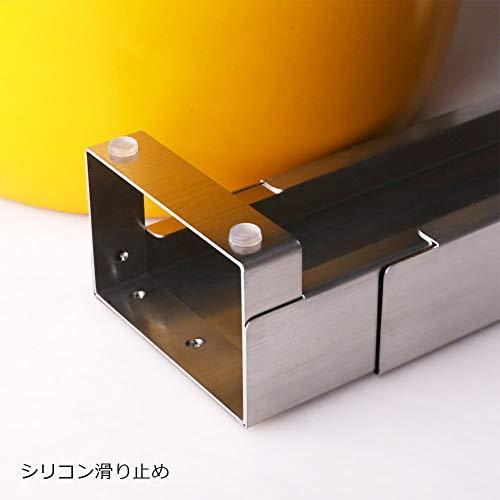 伸縮型 コンロ奥 排気口カバー 幅44~80 ステンレス 厚め ラック 調味料ラック HL ヘアライン ビルトイン ガス・IHコンロ 対応 幅44~8|stakeba3|02