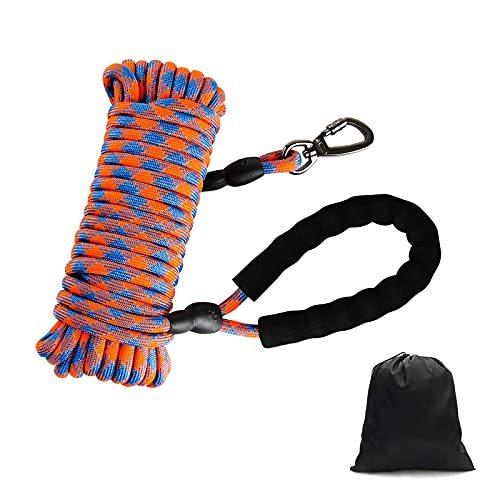 初回限定】 Tresbro ロングリード 丸ロープ 犬 リード オレンジ 4.5m