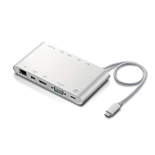 エレコム ドッキングステーション PD [充電Type-C/USB3.0/miniDisplay/HDMI/D-sub/φ3.5/SD+microSD