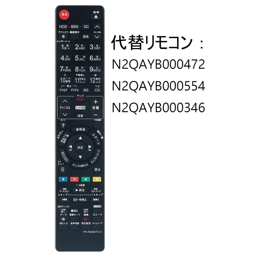 ブルーレイディスクレコーダー用リモコン Fit For パナソニック
