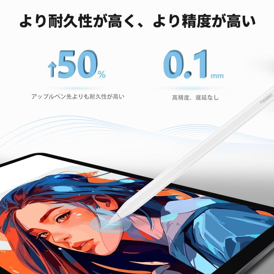 Metapen iPad ペンシル 2018年以降iPad アップルペンシル 傾き感知 磁気吸着機能 iPad ペン 極細 超高感度 誤作動防止 軽量 |  | 01