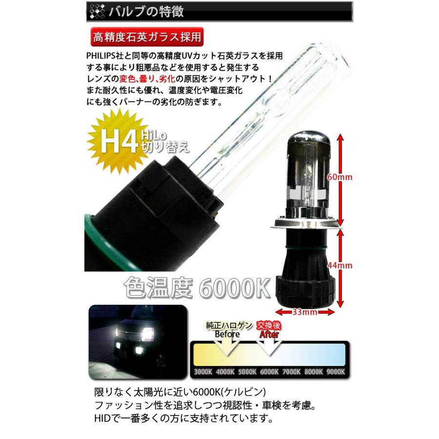 ホーミングエックス HID キット H4 HI/LOW 6000K 8000K/35W