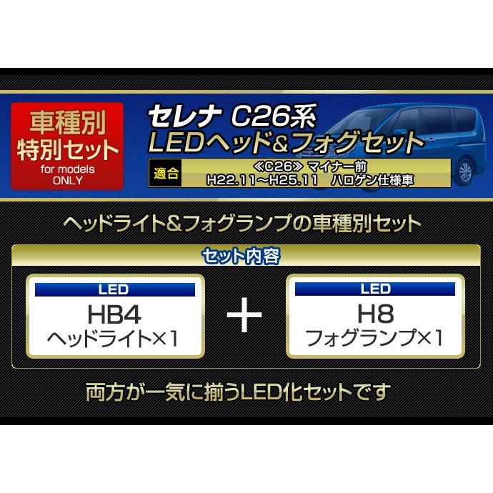 ステークホルダー C26 セレナ 前期用LEDヘッド/フォグセット