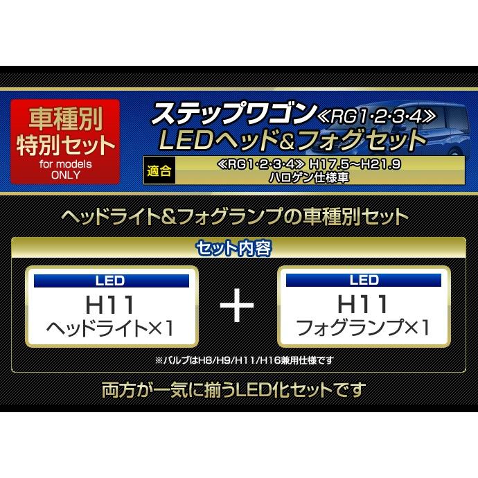 Rg系 ステップワゴン用ledヘッド フォグセット ヘッドライトh11 フォグランプh11 ホンダ ステップワゴン Rg1 2 3 4 St Stakeholder 通販 Yahoo ショッピング