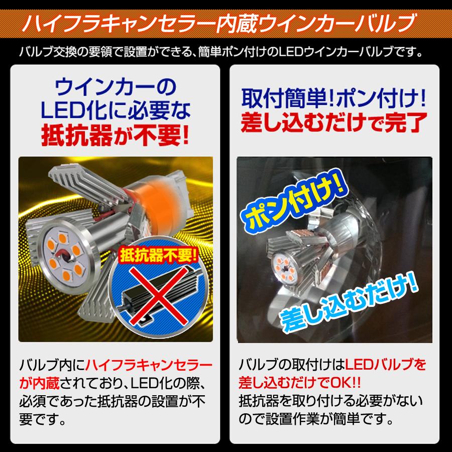 ステークホルダー 抵抗内蔵 LEDウインカー アーム開閉型 T20 LED