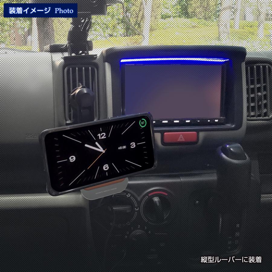 Magsafe スマホホルダー レザー仕様 車 マグセーフ Qi2 ワイヤレス充電 高級PVCレザー マグネット 車 急速充電 車載用 磁石 ブラウン ブラック | ステークホルダー | 12