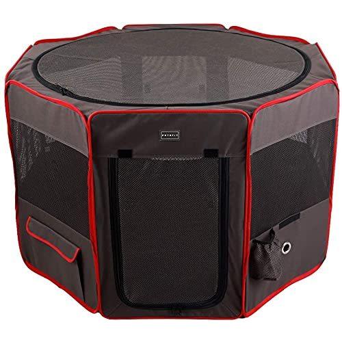 最終値下げ Petsfit 折りたたみサークル 八角形 プレイサークル 犬 猫 兼用 猫の分娩室 メッシュ 屋根付き 屋内 屋外 収納バッグ付き S M L ピン 最新人気 Turningheadskennel Com