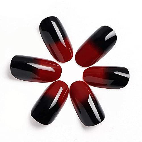 Liarty 24枚入 赤 黒 グラデーション 光沢 ネイルチップ 中長さ Ins 人気 つけ爪 優雅ネイル ネイル花嫁 S 2107 Stam 通販 Yahoo ショッピング