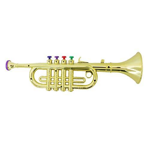 商品 B Baosity 子供 プラスチック トランペット 管楽器 3色キー ゴールド Discoversvg Com