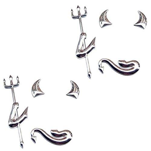 安心の定価販売 Carover 2枚 セット 汎用 3d デビル ステッカー 車 車用 立体 かっこいい 悪魔 ロゴ おしゃれ バイク シール スポーツ レー