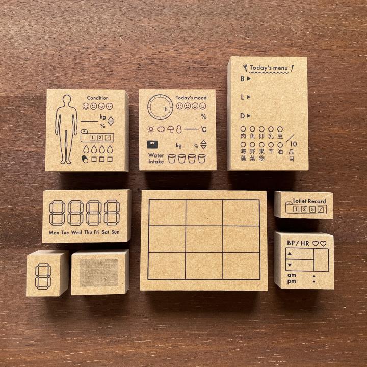 デジタル数字・日付と曜日（b-466）手帳 スタンプ はんこ かわいい
