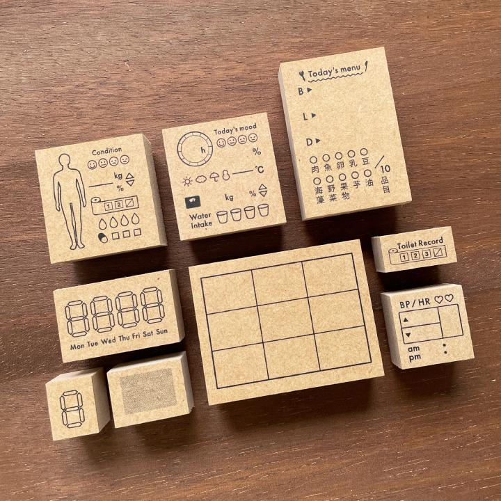 ミニマルログ・ライフ（b-470）手帳 スタンプ はんこ かわいい 文房具