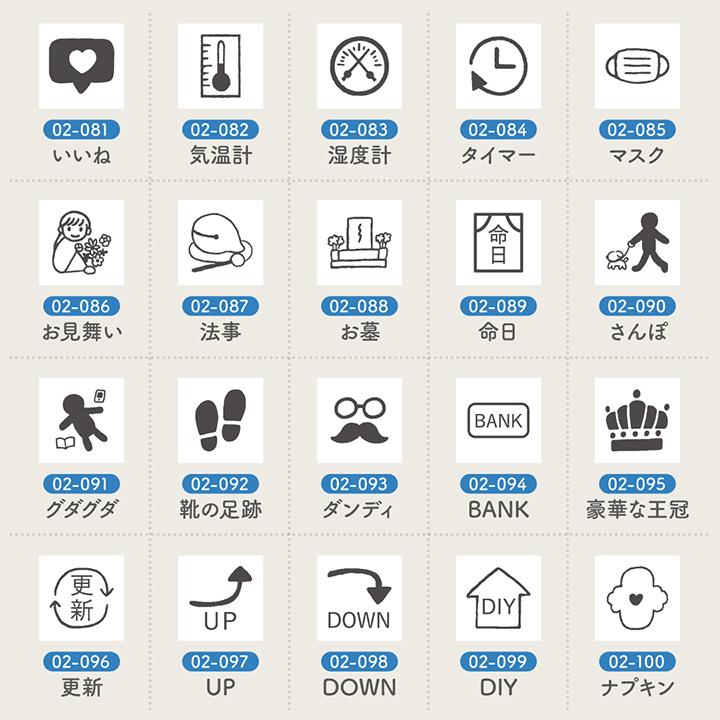 手帳スタンプmini 7mm｜02 暮らし 128種類 スケジュールスタンプ
