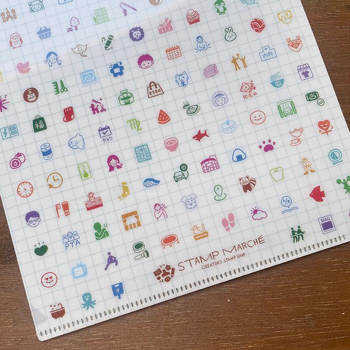 ミニスタンプカタログ＆クリアファイルセット A5サイズ スタンプ