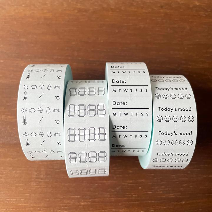 手帳のラベラーシール 今日の気分 黒 ラベルシール ラベラーロール