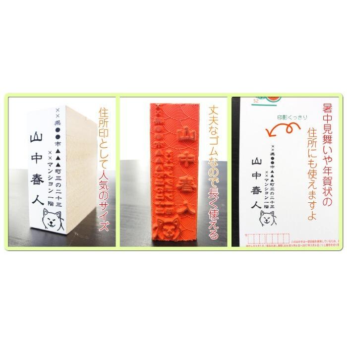 イラスト住所印 ゴム印 はがき 封筒 暑中見舞い 残暑見舞い 年賀状 絵