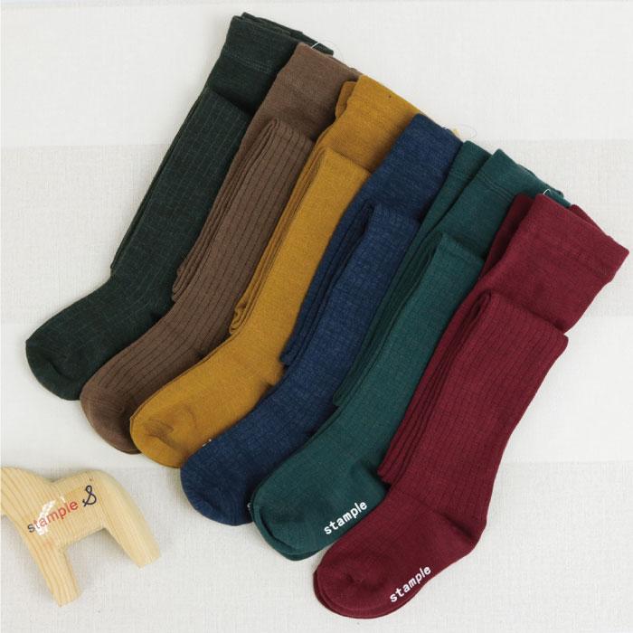 51831 stample スタンプル スタンダード メランジ リブ タイツ キッズ 女の子 ガールズ 綿混 綿 防寒 あったか 暖かい | stample | 15