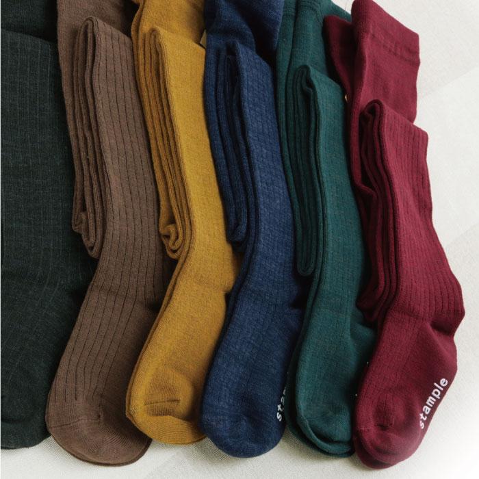 51831 stample スタンプル スタンダード メランジ リブ タイツ キッズ 女の子 ガールズ 綿混 綿 防寒 あったか 暖かい | stample | 16