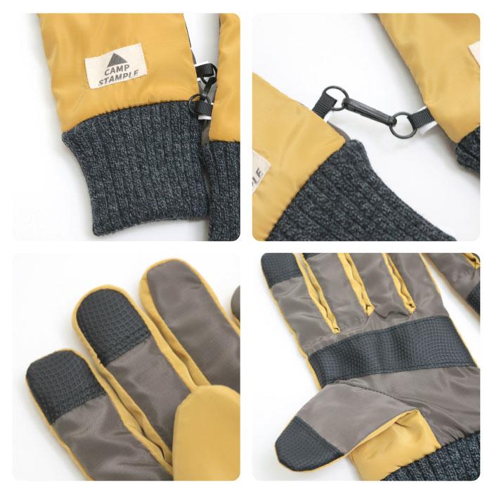 CAMP STAMPLE キャンプスタンプル 62877 レトロアウトドアグローブ キッズ 子供 手袋 暖かい 五本指 撥水性 防寒性 男の子 女の子 雪遊び スキー スノボ | stample | 20