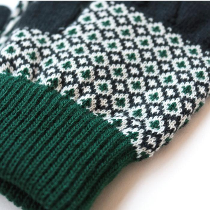 62882 stample  スタンプル ジャガードニットグローブ  キッズ 子供 手袋 暖かい 冬 ジャガード編み 2WAY 防寒性 5本指 てぶくろ 日本製 ウール混 | stample | 12